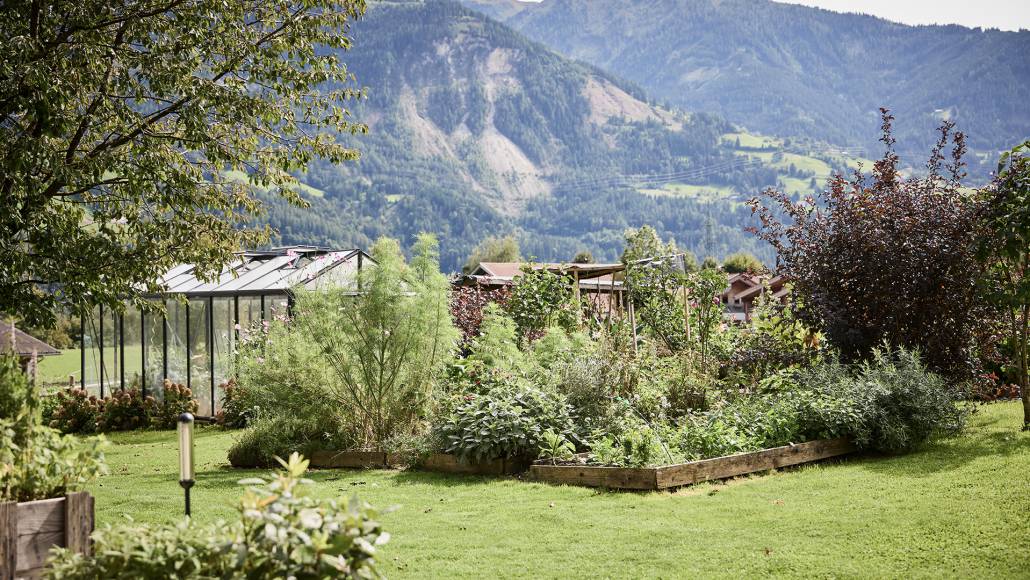 Gewächshaus mit Gemüsegarten - Der Brandstetterhof