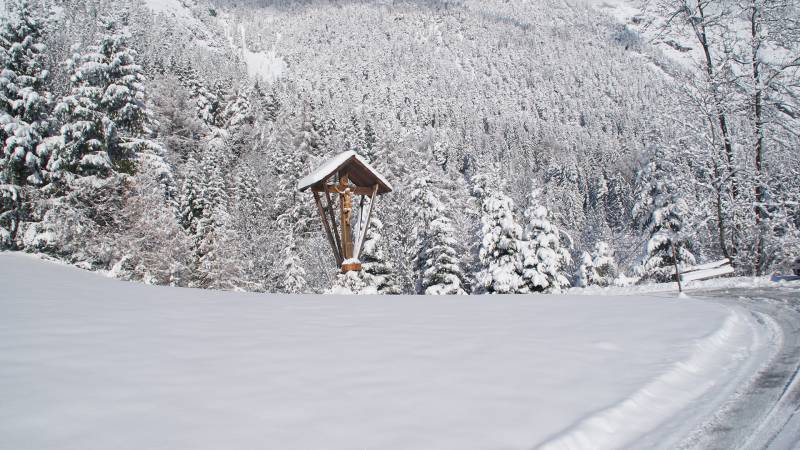 Winterlandschaft im Naturpark Karwendel bei Stans