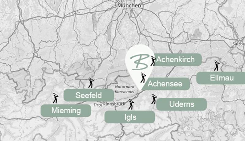 Karte Golfplätze Naturpark Karwendel